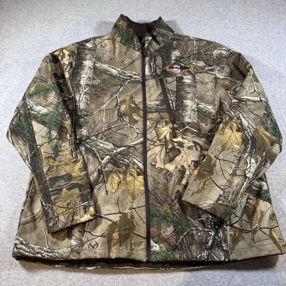 Realtree Men's Camo Jacket Outdoor Zip W/‎ Pockets Large